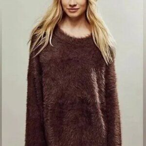 Free People Harrison Bunny Sweater - Chocolate Brown